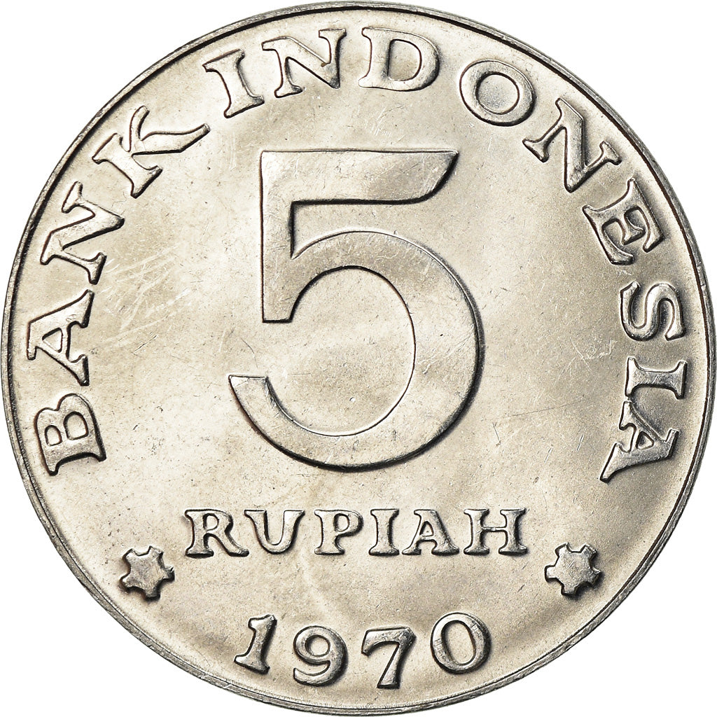 Munten, Indonesië, 5 Rupiah, 1970, UNC, Aluminium, KM:22