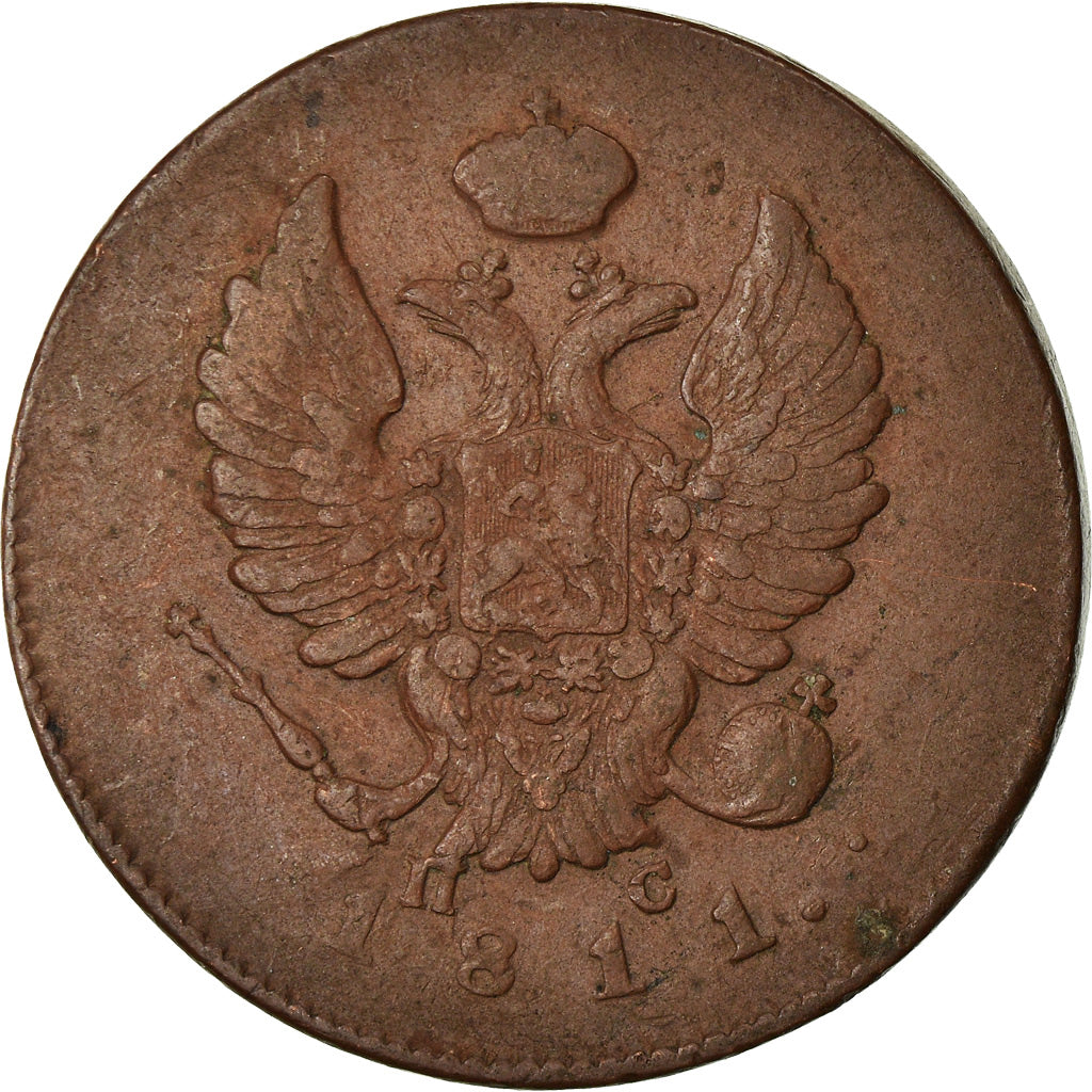 Munten, Rusland, Alexander I, 2 Kopeks, 1811, Izhora, ZF, Koper, KM:118.4