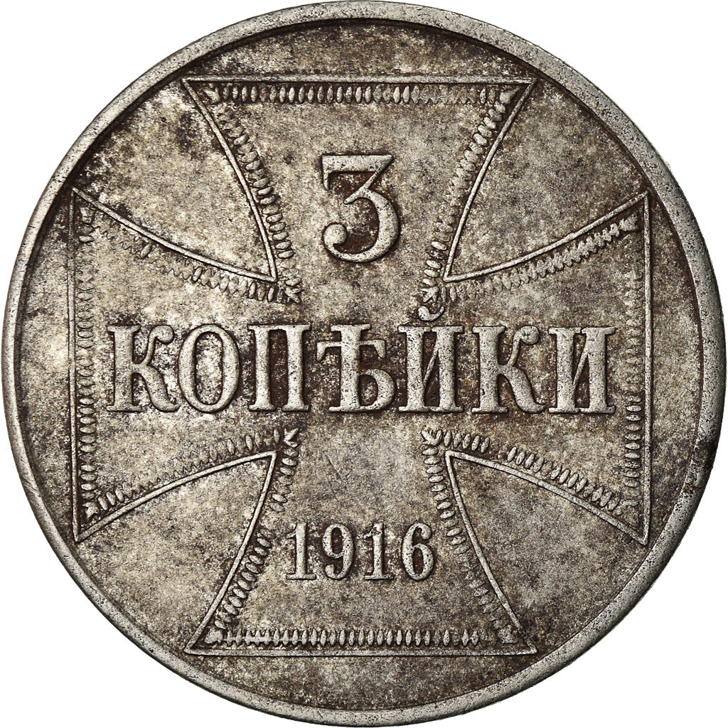 Moeda, ALEMANHA - IMPÉRIO, Wilhelm II, 3 Kopeks, 1916, Hambourg, AU(50-53)