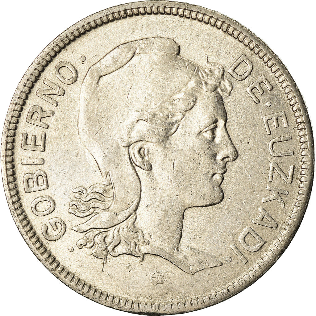 Moneda, GUERRA CIVIL ESPAÑOLA, EUZKADI, 2 Pesetas, 1937, Brussels, EBC