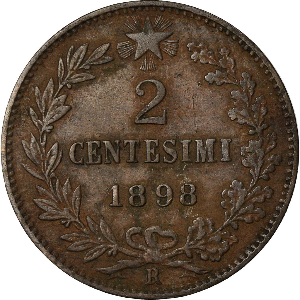 Munten, Italië, Umberto I, 2 Centesimi, 1898, Rome, ZF, Koper, KM:30