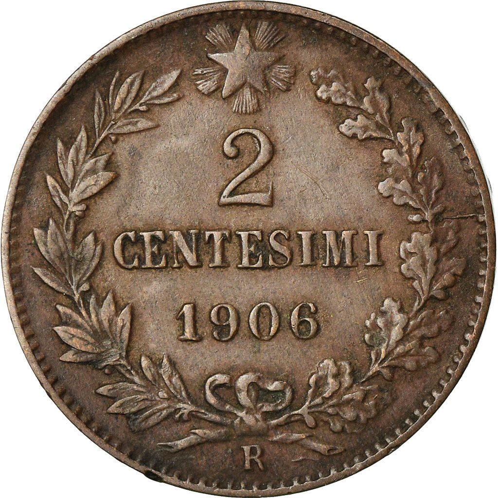 Moneta, Włochy, Vittorio Emanuele III, 2 Centesimi, 1906, Rome, AU(50-53)