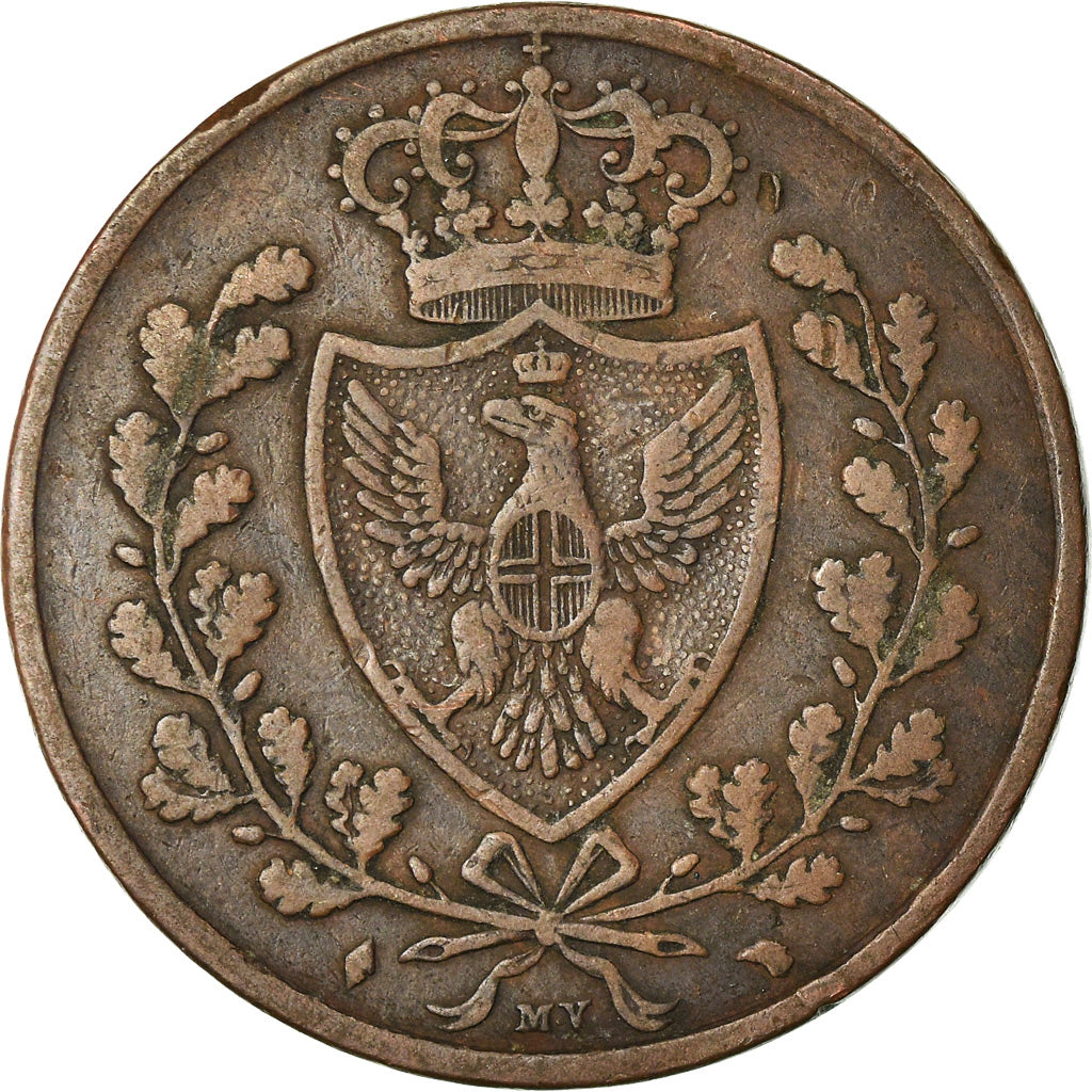 Coin, ITALIAN STATES, SARDINIA, Carlo Felice, 5 Centesimi, 1826, Torino