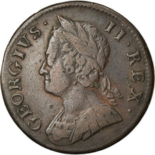 Moneta, Gran Bretagna, George II, 1/2 Penny, 1753, MB+, Rame, KM:579.2
