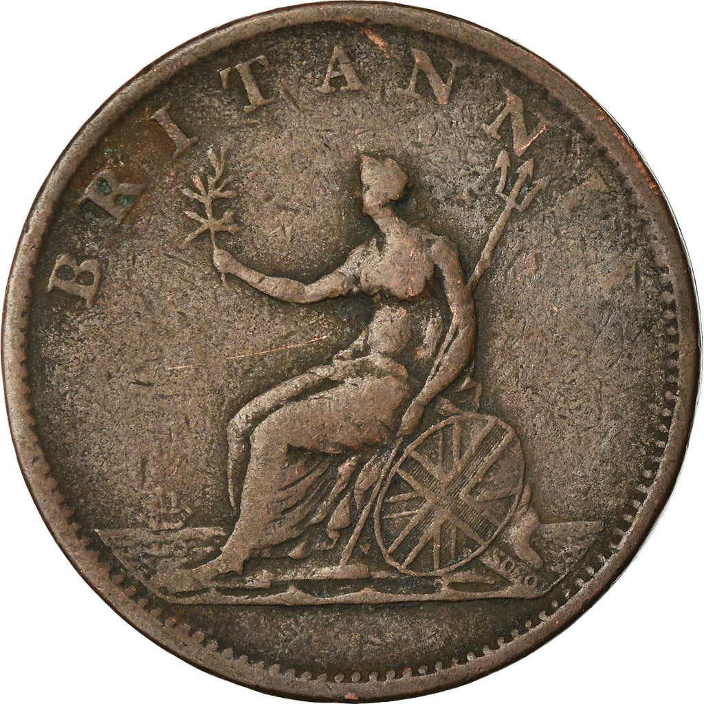 Monnaie, Grande-Bretagne, George III, 1/2 Penny, 1806, Londres, TB+, Cuivre