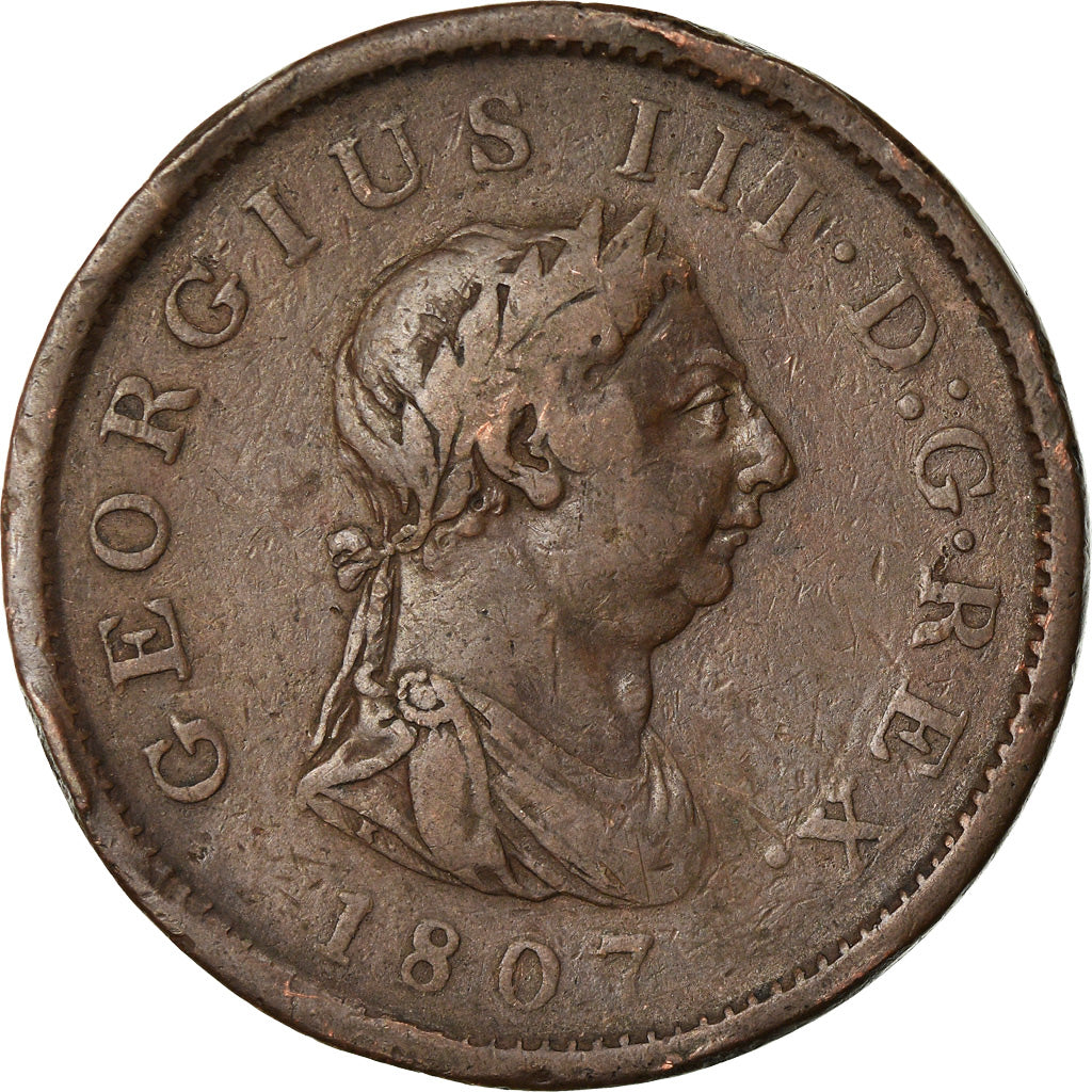 Great Britain, George III, Penny, 1807, VF(30-35), Copper, KM:663