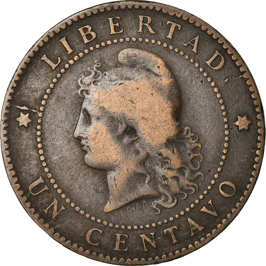 Moneta, Argentina, Centavo, 1884, BB, Bronzo, KM:32