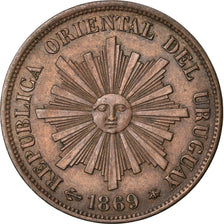 Moneta, Uruguay, Centesimo, 1869, Uruguay Mint, Paris, Berlin, Vienna, BB+