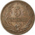 Moneda, Uruguay, 5 Centesimos, 1946, Santiago, MBC, Cobre, KM:21a