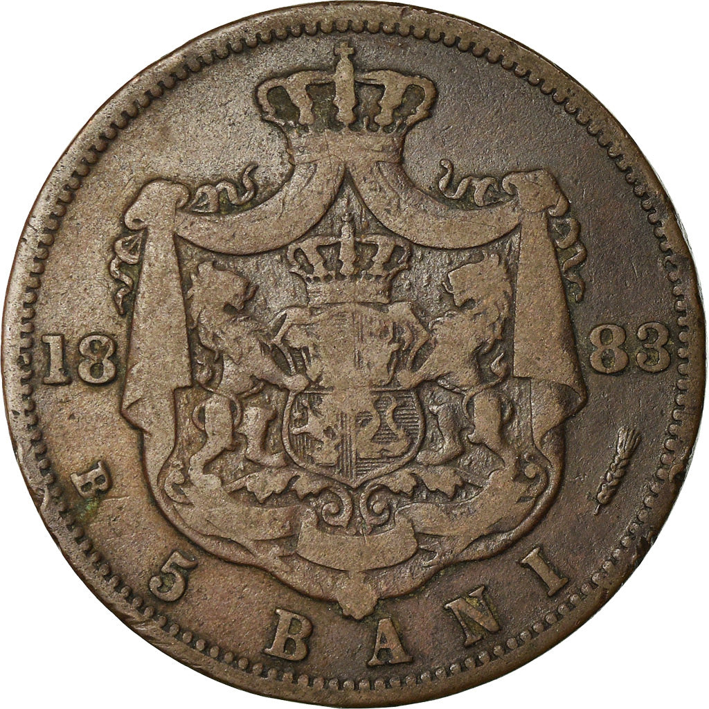 Coin, Romania, Carol I, 5 Bani, 1883, EF(40-45), Copper, KM:19