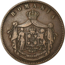 Moneta, Romania, Carol I, 10 Bani, 1867, MB+, Rame, KM:4.2