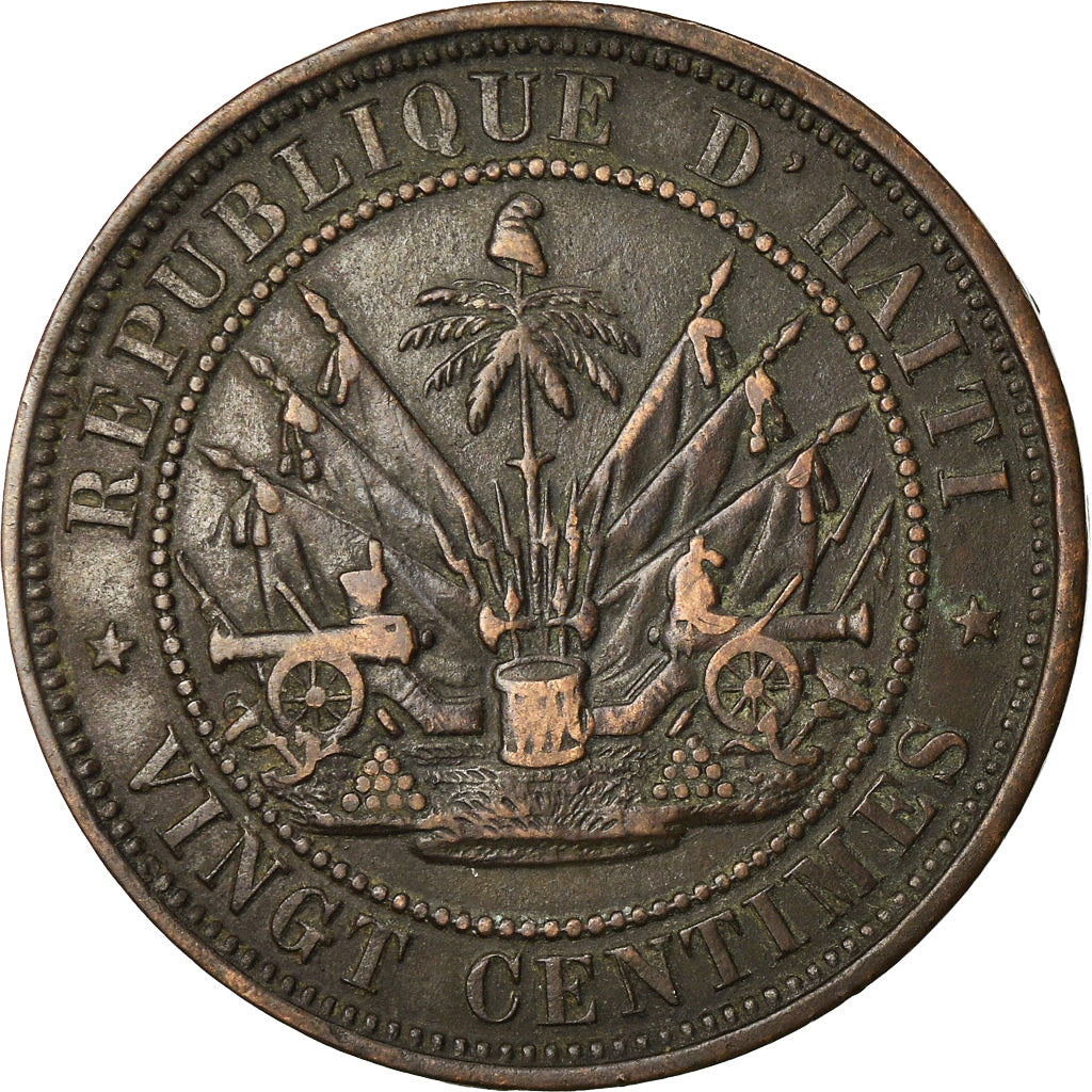 Haiti, 20 Centimes, 1863, EF(40-45), Bronze, KM:41