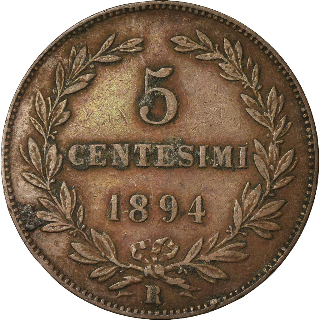 Moneta, San Marino, 5 Centesimi, 1894, Rome, BB, Rame, KM:1