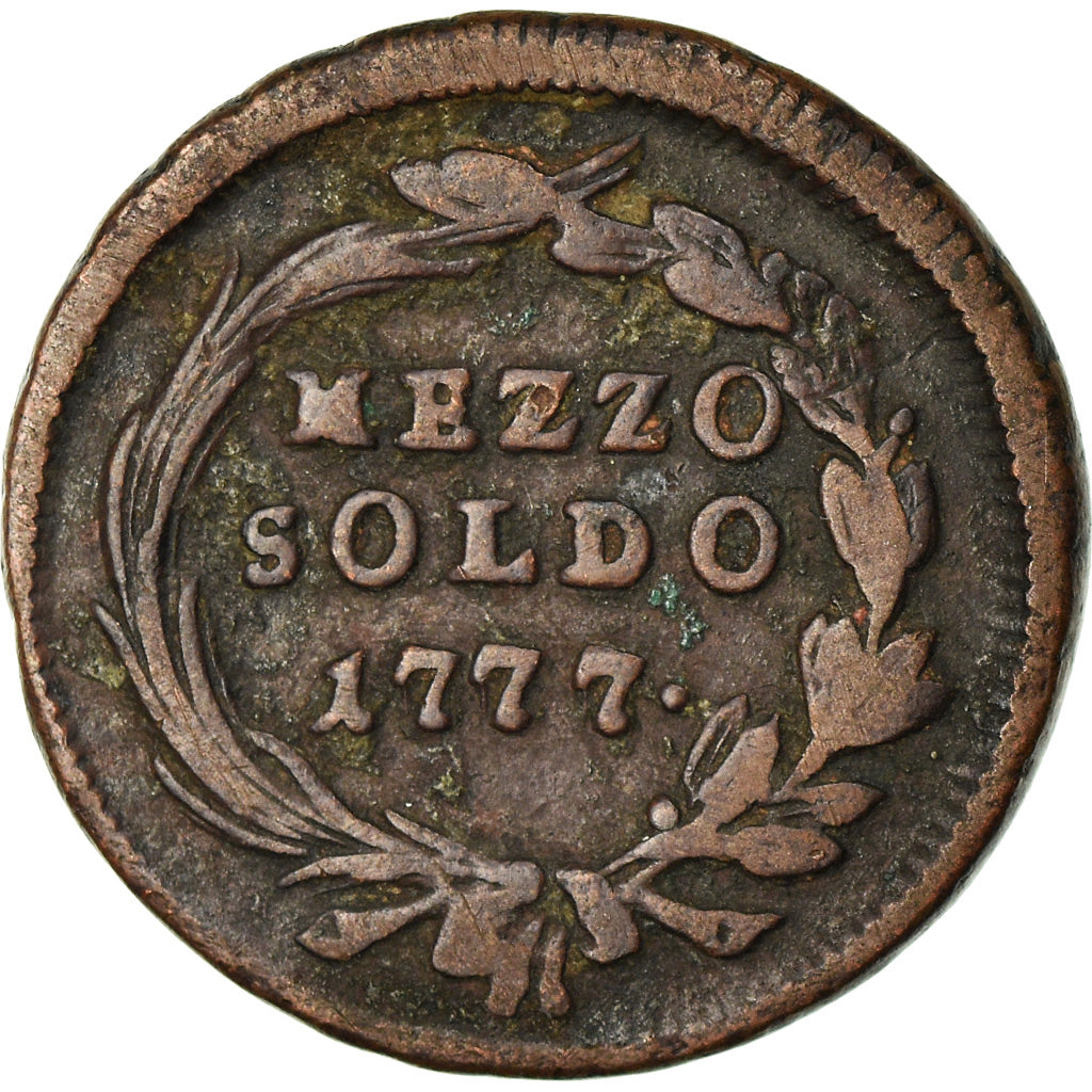 Monnaie, États italiens, MILAN, Maria Theresa, 1/2 Soldo, Mezzo Soldo, 1777
