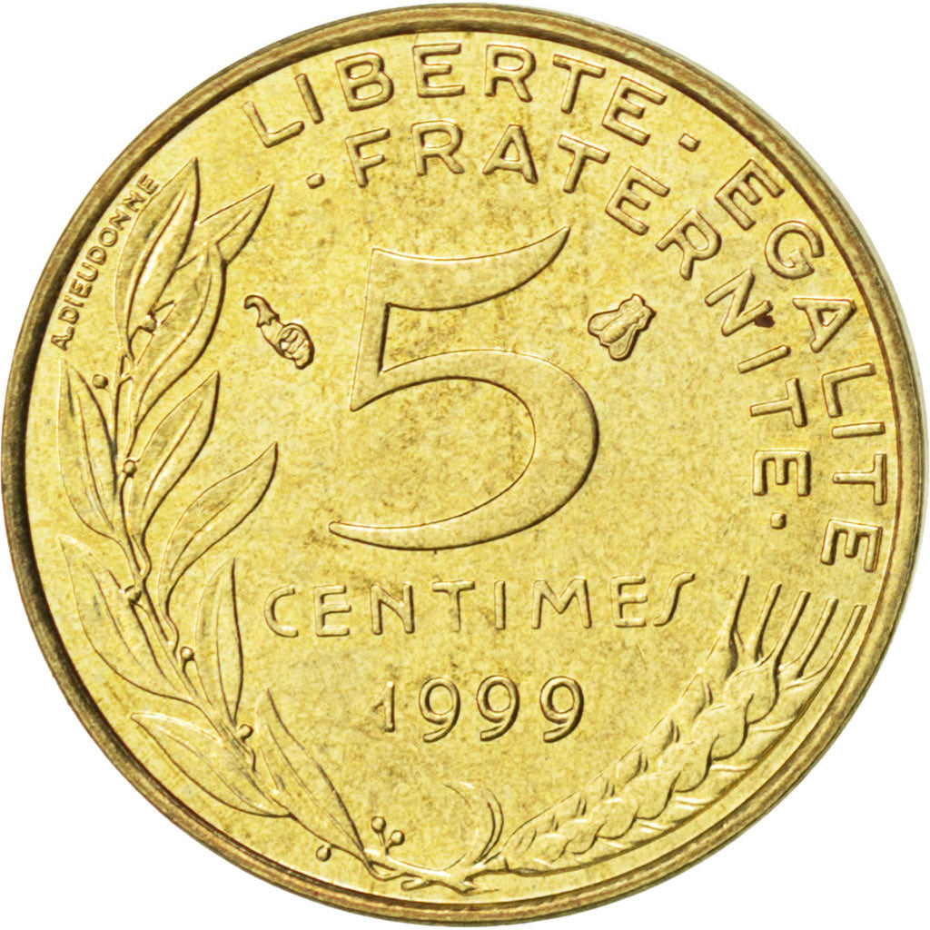 Vème République, 5 Centimes Marianne 1999, KM 933