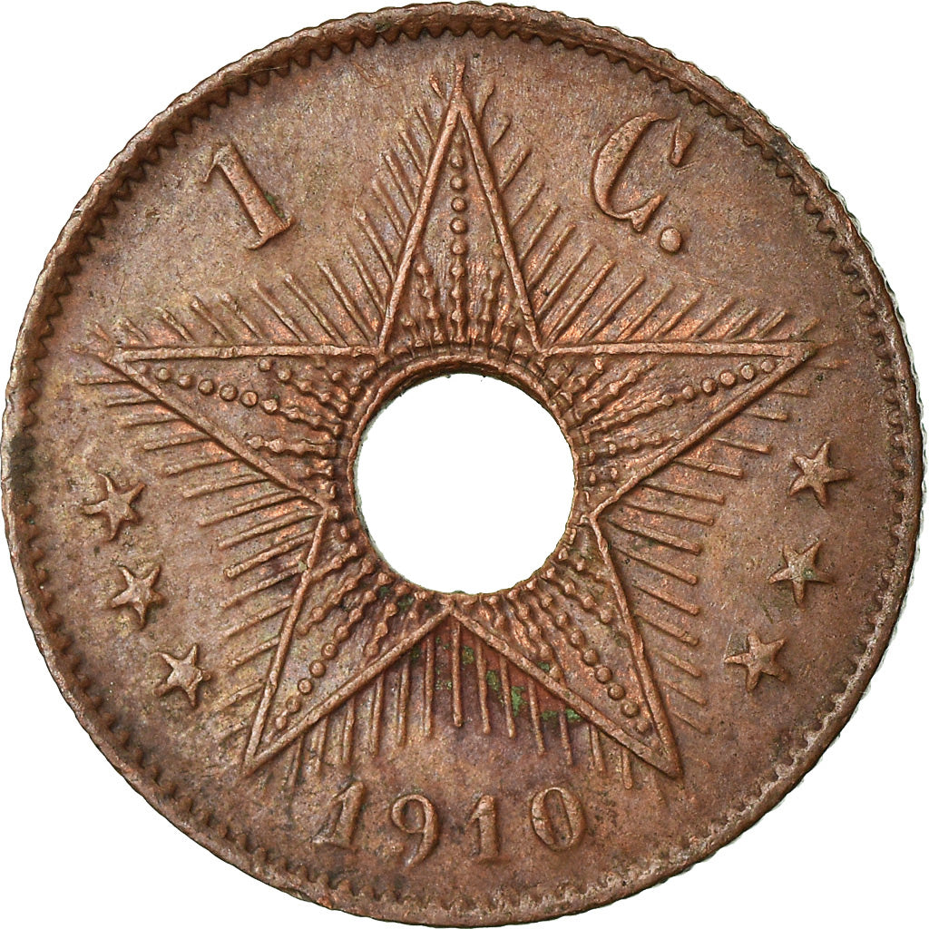Moneta, Congo belga, Centime, 1910, BB+, Rame, KM:15