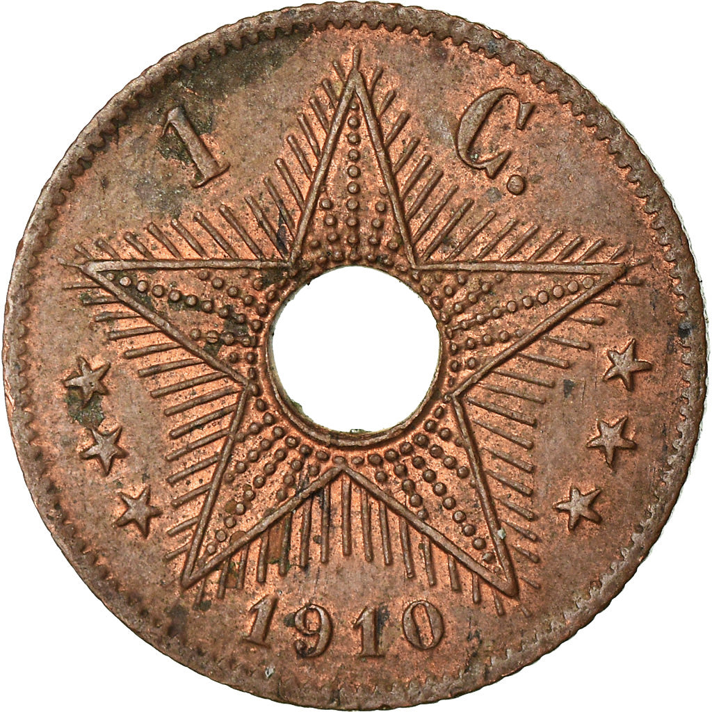 Moneta, Congo belga, Centime, 1910, BB+, Rame, KM:15