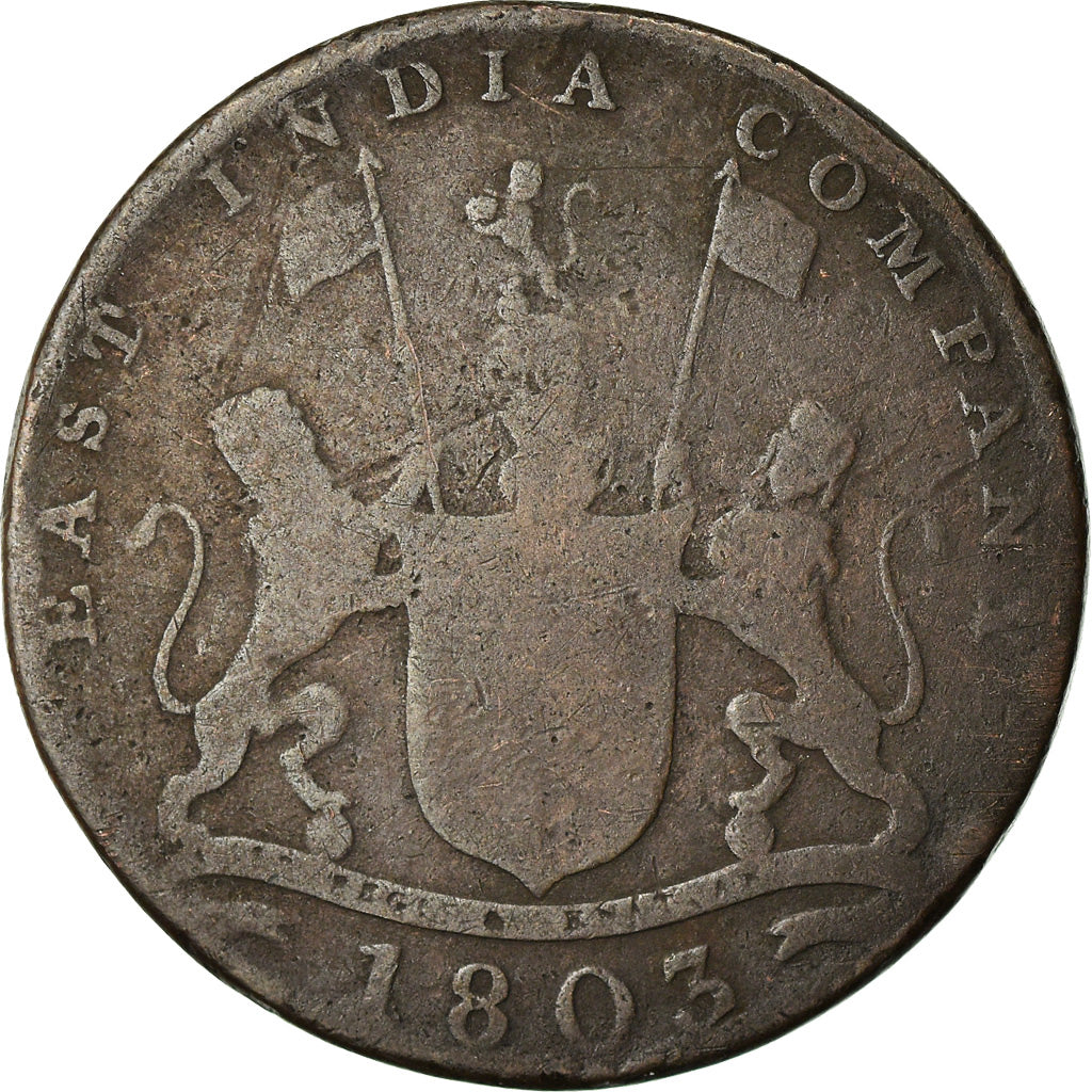 Moneda, INDIA BRITÁNICA, MADRAS PRESIDENCY, 10 Cash, 1803, Soho Mint