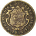 Moneda, Costa Rica, 25 Centimos, 1944, San Jose, BC+, Yellow Brass, KM:181