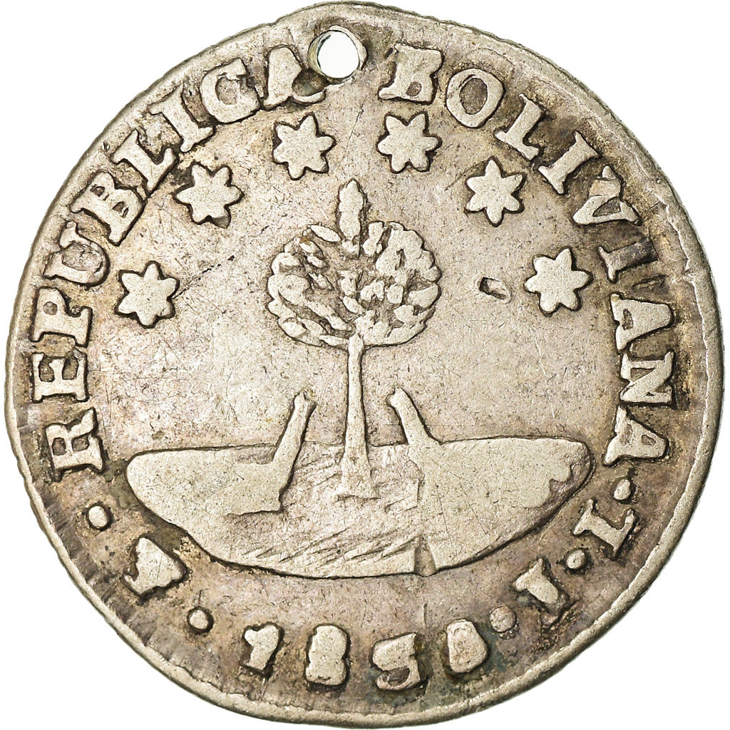 Monnaie, Bolivie, 1/2 Sol, 1830, Potosi, TB+, Argent, KM:93.2a