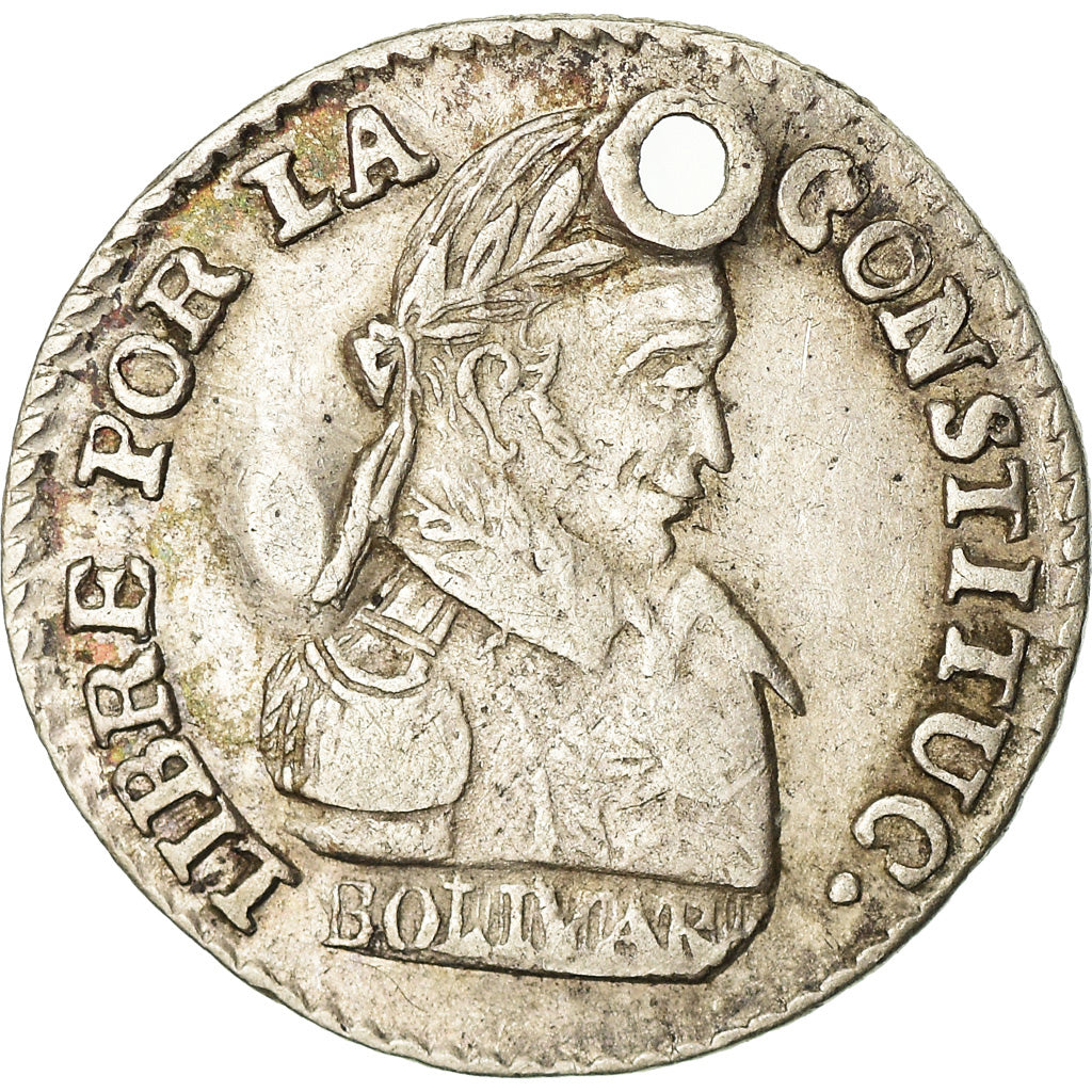 Moneta, Bolivia, 1/2 Sol, 1830, Potosi, MB+, Argento, KM:93.2a