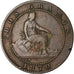 Monnaie, Espagne, Provisional Government, 2 Centimos, 1870, Madrid, TB+, Cuivre