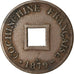 Moeda, COCHINCHINA FRANCESA, 2 Sapeque, 1879, Paris, AU(50-53), Bronze, KM:2