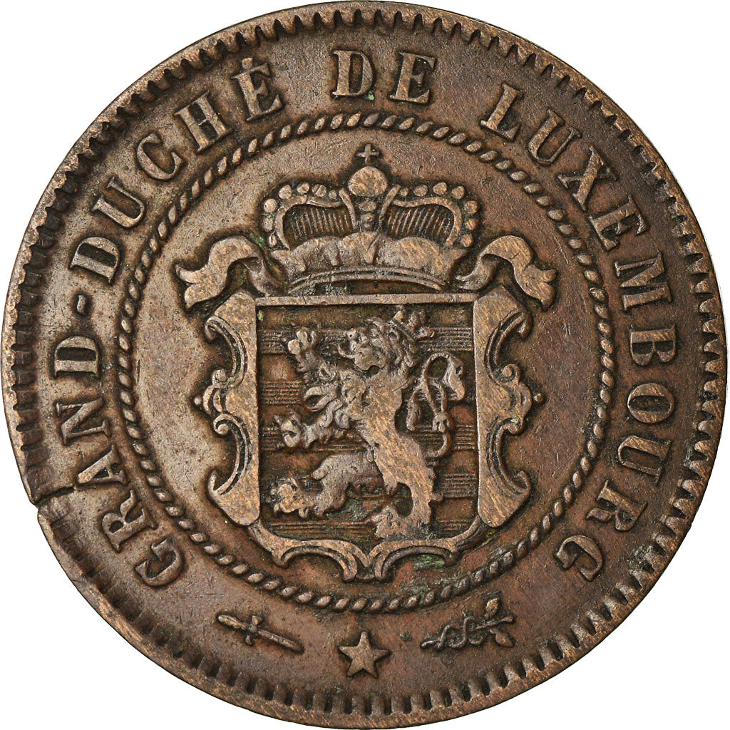 Münze, Luxemburg, William III, 5 Centimes, 1854, Utrecht, SS, Bronze, KM:22.1