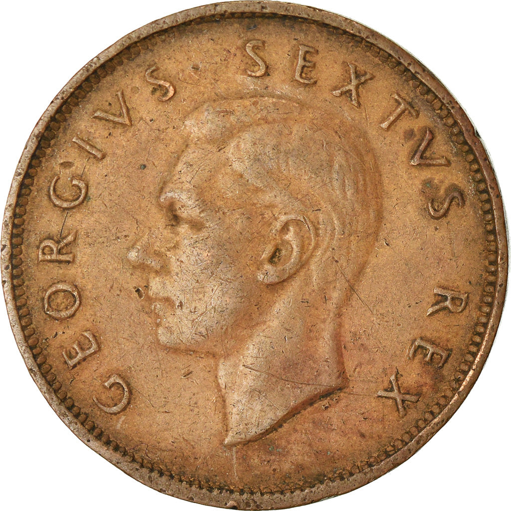 Moneta, Sudafrica, George VI, 1/2 Penny, 1952, MB+, Bronzo, KM:33
