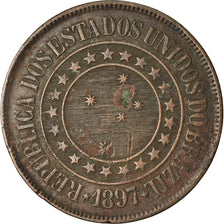 Coin, Brazil, 40 Reis, 1897, VF(20-25), Bronze, KM:491