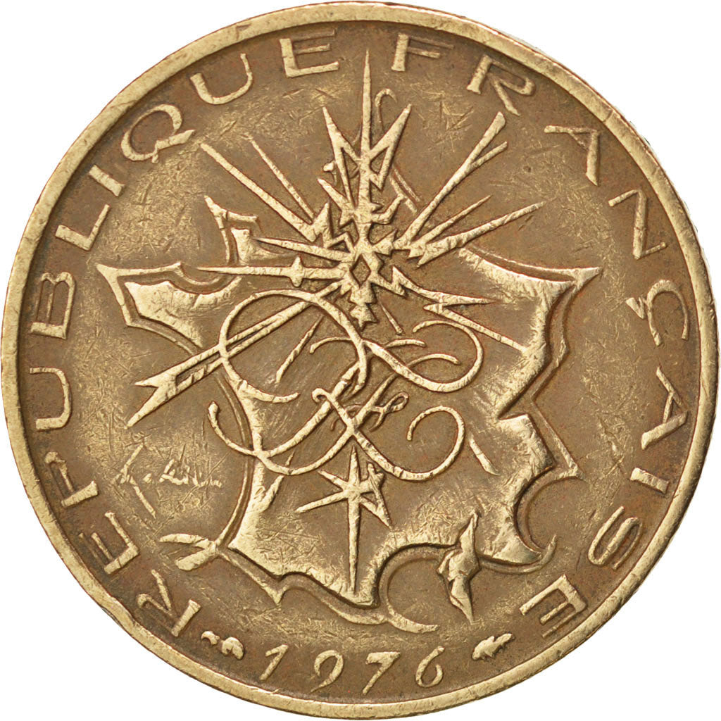 FRANCE, Mathieu, 10 Francs, 1976, KM #940, EF(40-45), Nickel-Brass, 26, Gadoury.