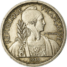 Moneta, FRANCUSKIE INDOCHINY, 10 Cents, 1939, Paris, AU(50-53), Nikiel, KM:21.1