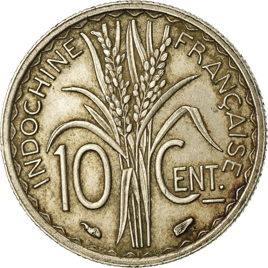 Moneta, FRANCUSKIE INDOCHINY, 10 Cents, 1939, Paris, AU(50-53), Nikiel, KM:21.1