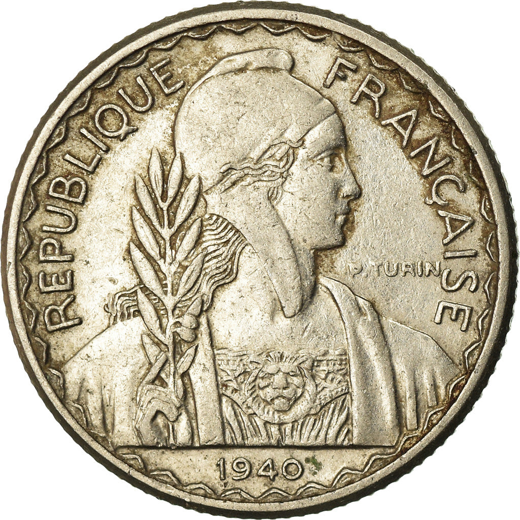 FRENCH INDO-CHINA, 10 Cents, 1940, Paris, AU(50-53), Nickel, KM:21.1