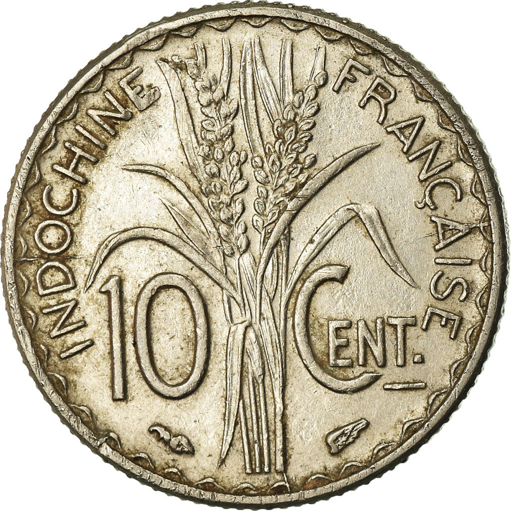 FRENCH INDO-CHINA, 10 Cents, 1940, Paris, AU(50-53), Nickel, KM:21.1
