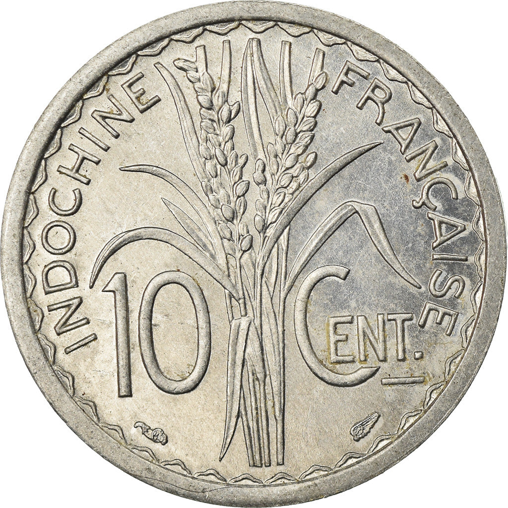 Moeda, INDOCHINA FRANCESA, 10 Cents, 1945, Paris, MS(60-62), Alumínio, KM:28.1