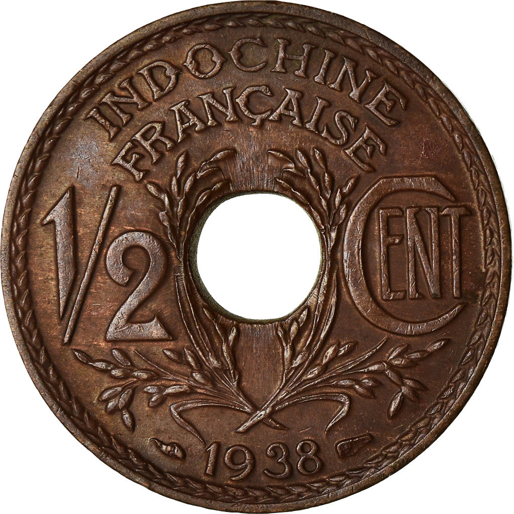 Monnaie, FRENCH INDO-CHINA, 1/2 Cent, 1938, Paris, SUP, Bronze, KM:20