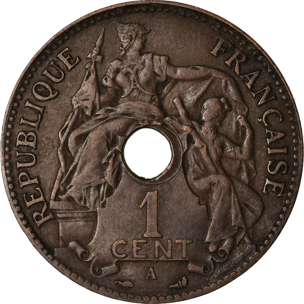 Moneta, INDOCINA FRANCESE, Cent, 1900, Paris, BB, Bronzo, KM:8