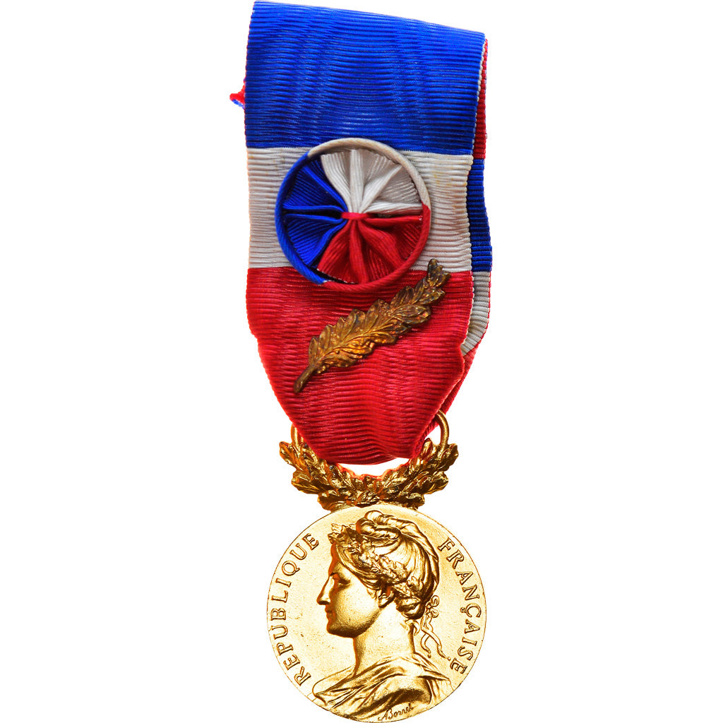 France, Médaille d'honneur du travail, Medal, 1976, Excellent Quality, Borrel