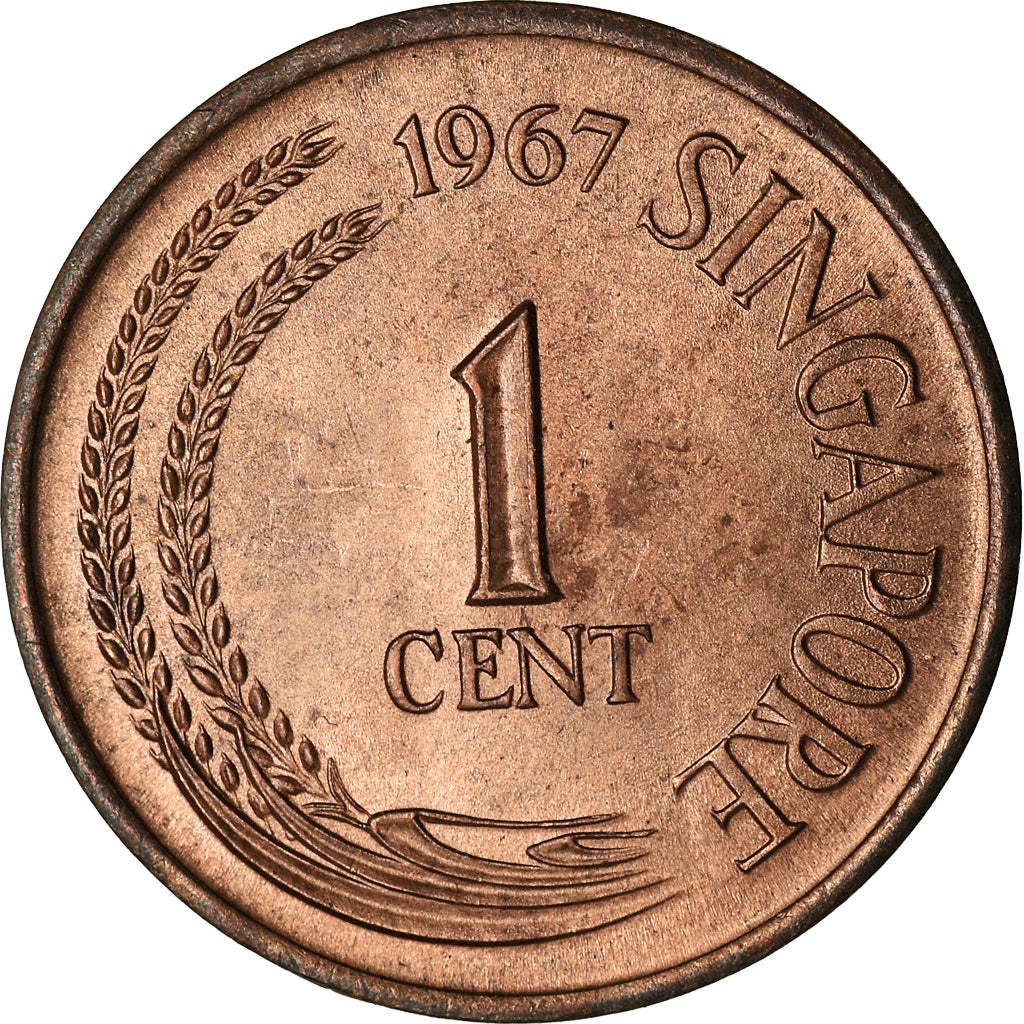 Moneta, Singapore, Cent, 1967, Singapore Mint, SPL, Bronzo, KM:1