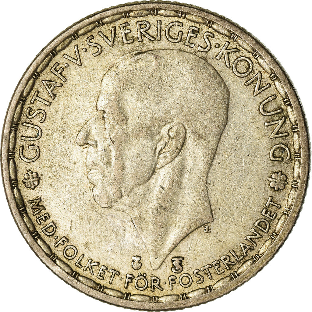 Moneta, Svezia, Gustaf V, Krona, 1949, BB, Argento, KM:814