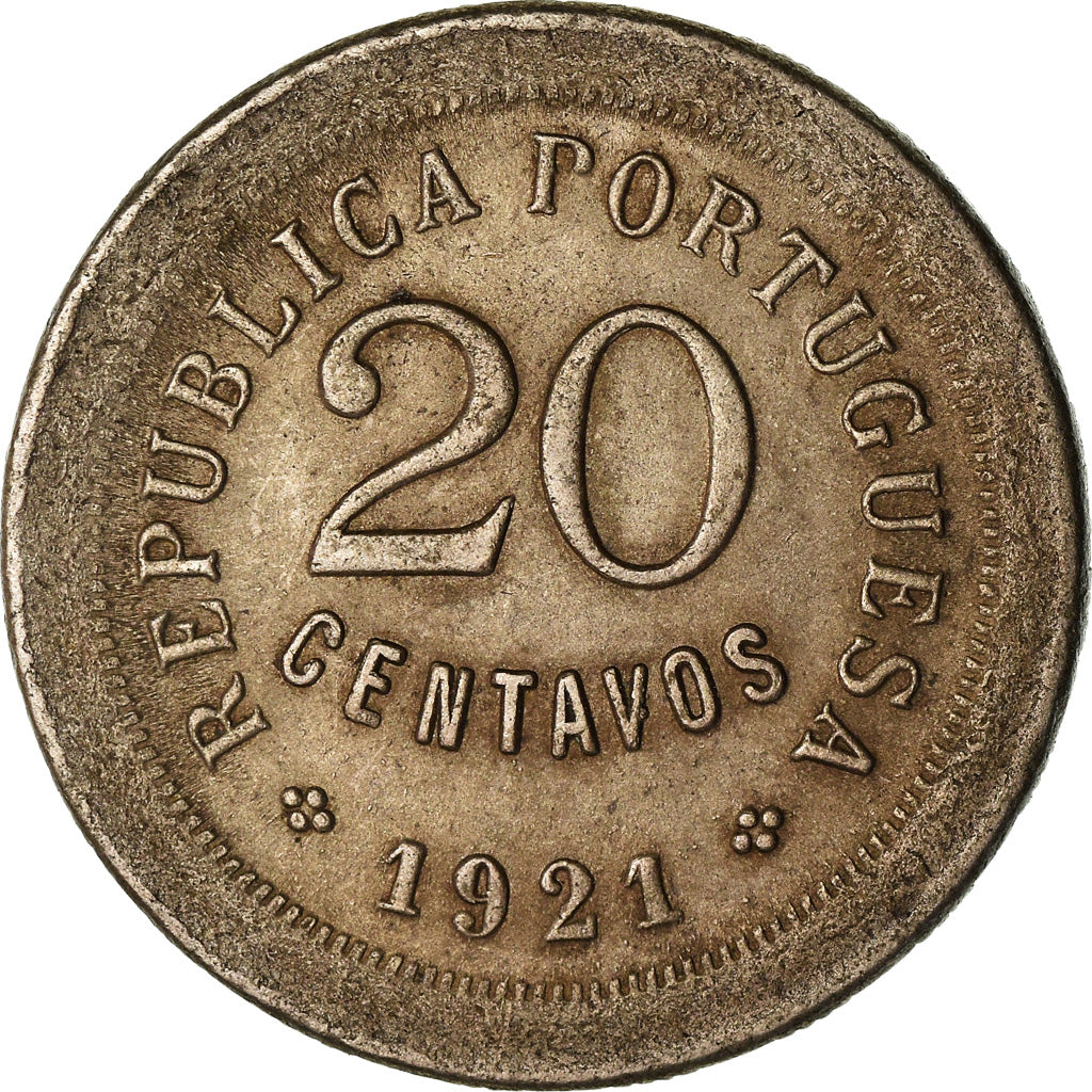 Moneta, Portogallo, 20 Centavos, 1921, BB, Rame-nichel, KM:571