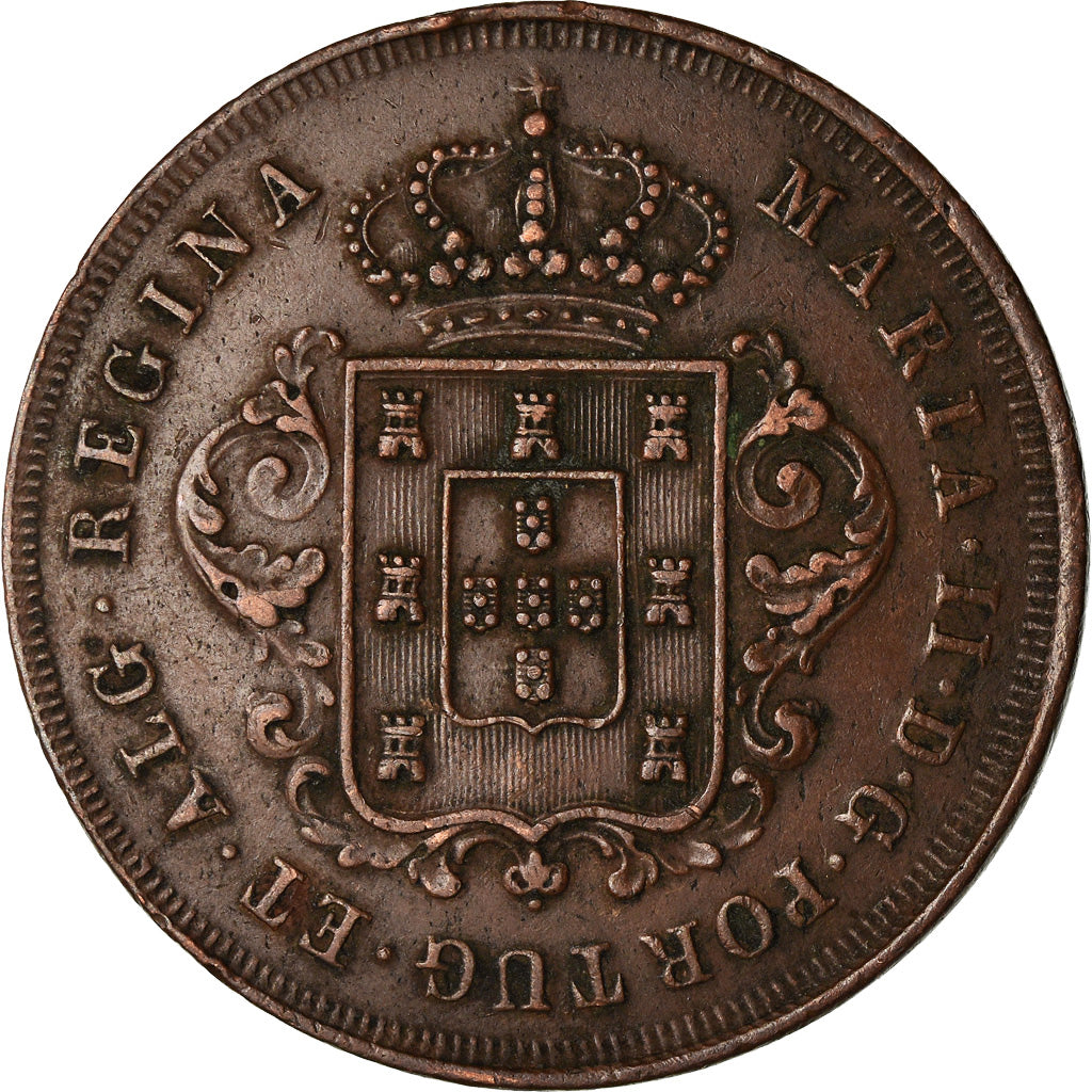 Moneta, MADEIRA ISLANDS, 10 Reis, 1842, BB, Rame