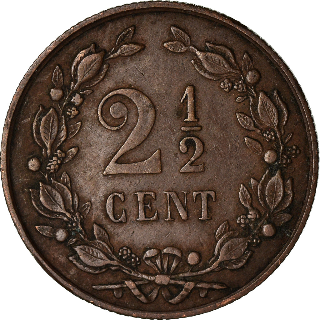 Münze, Niederlande, William III, 2-1/2 Cent, 1881, SS, Bronze, KM:108.1