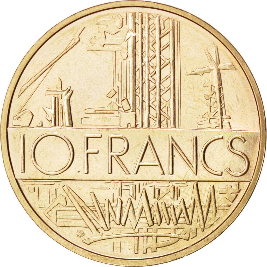 FRANCE, Mathieu, 10 Francs, 1980, KM #940, MS(63), Nickel-Brass, 26, Gadoury...