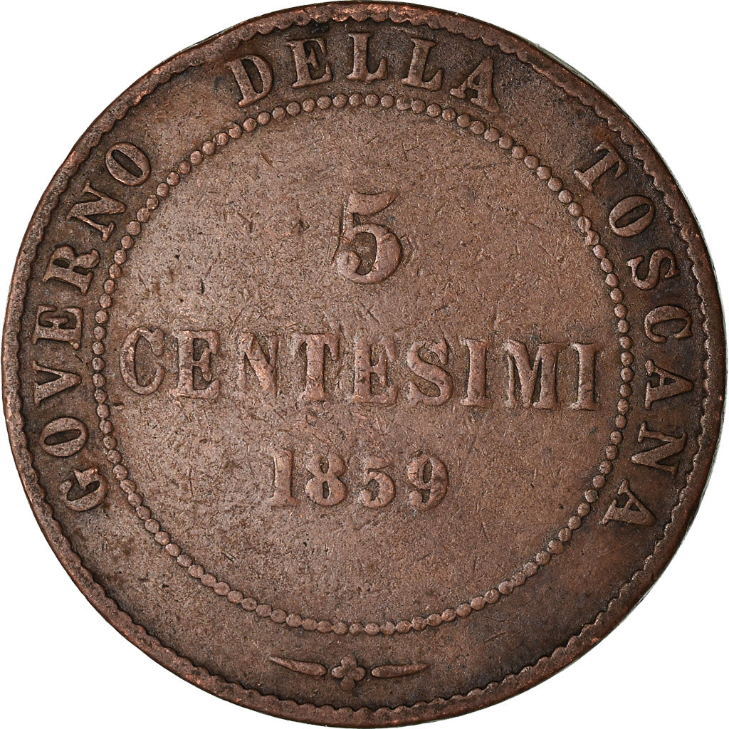 Münze, Italien Staaten, TUSCANY, Provisional Government, 5 Centesimi, 1859, S