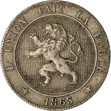 Moneta, Belgio, Leopold I, 5 Centimes, 1863, BB, Rame-nichel, KM:21