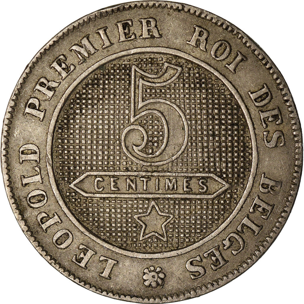 Moneta, Belgio, Leopold I, 5 Centimes, 1863, BB, Rame-nichel, KM:21
