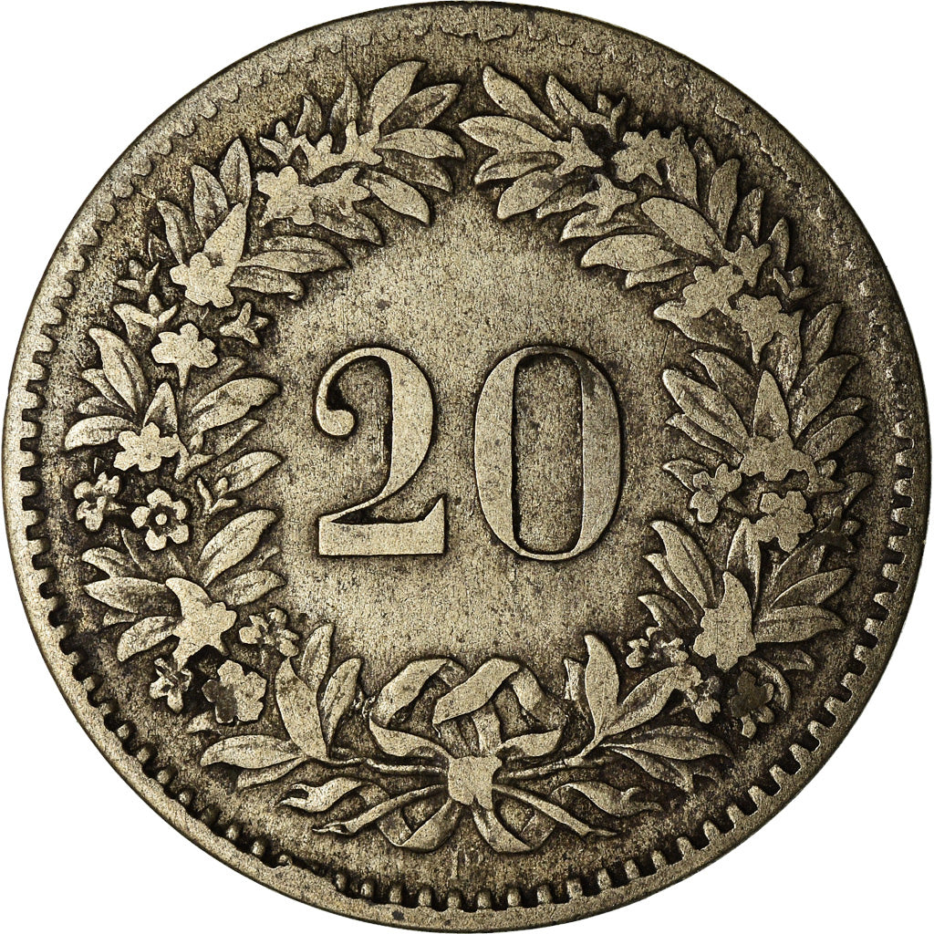 Coin, Switzerland, 20 Rappen, 1850, Bern, VF(30-35), Billon, KM:7