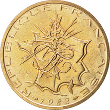 Coin, France, Mathieu, 10 Francs, 1982, MS(60-62), Nickel-brass, KM:940